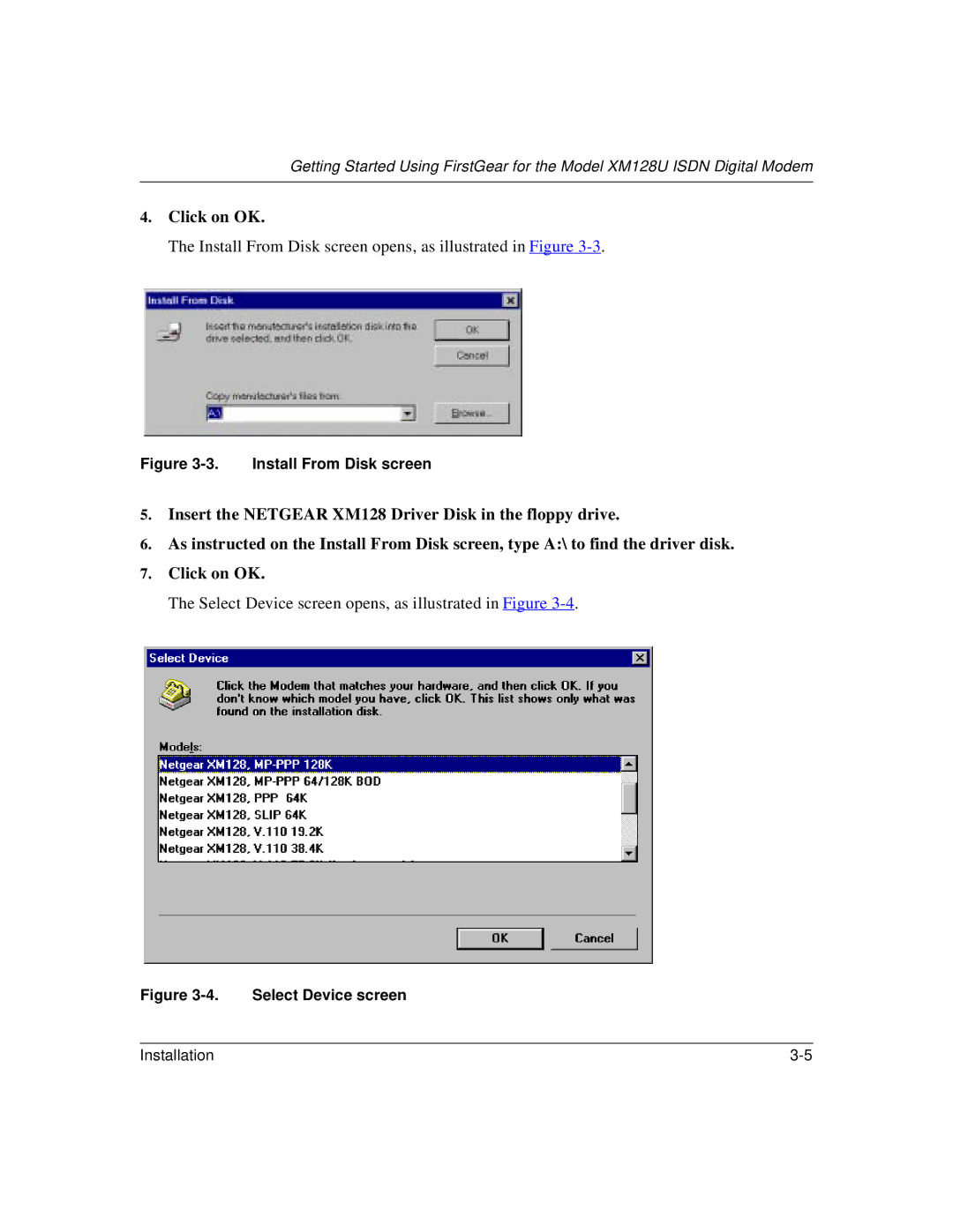 NETGEAR XM128U manual Click on OK 