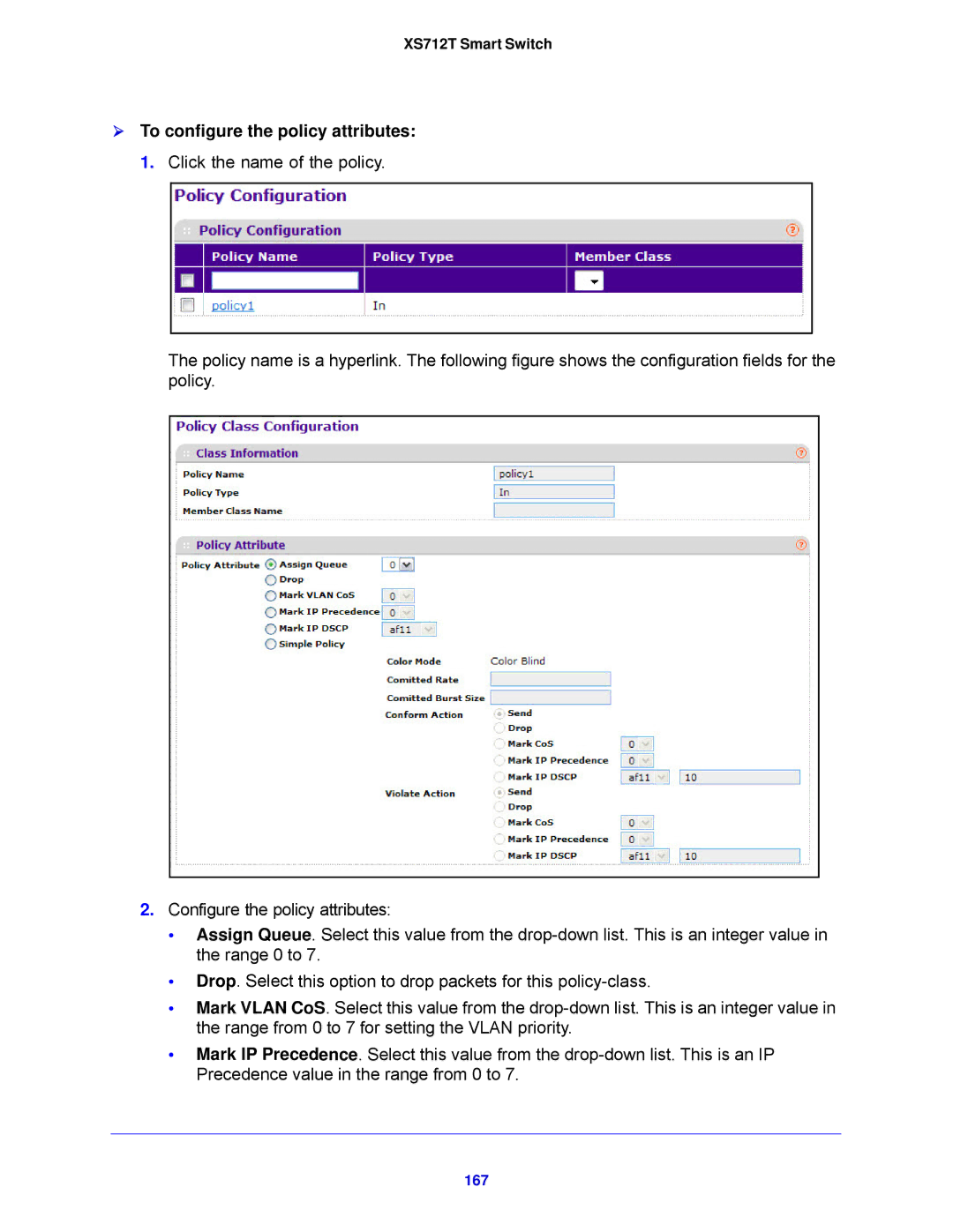 NETGEAR XS712T-100NES manual 167 