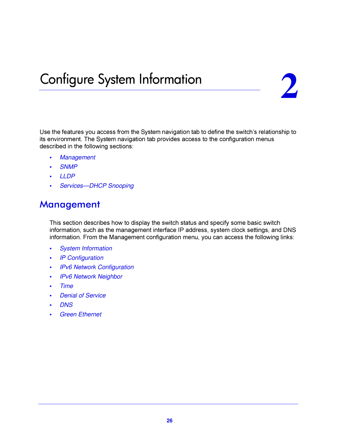 NETGEAR XS712T-100NES manual Configure System Information, Management 