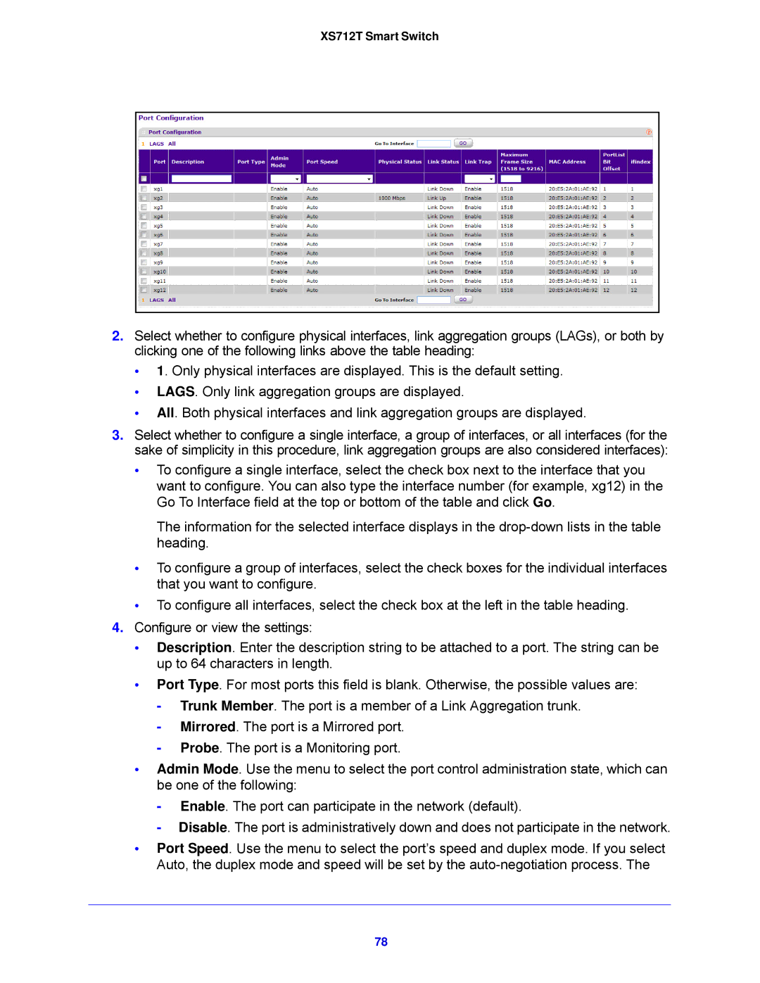 NETGEAR XS712T-100NES manual XS712T Smart Switch 