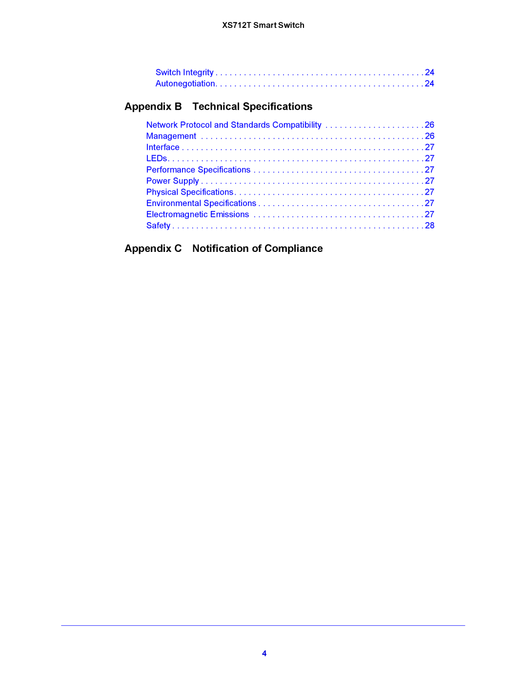 NETGEAR XS712T manual Appendix C Notification of Compliance 