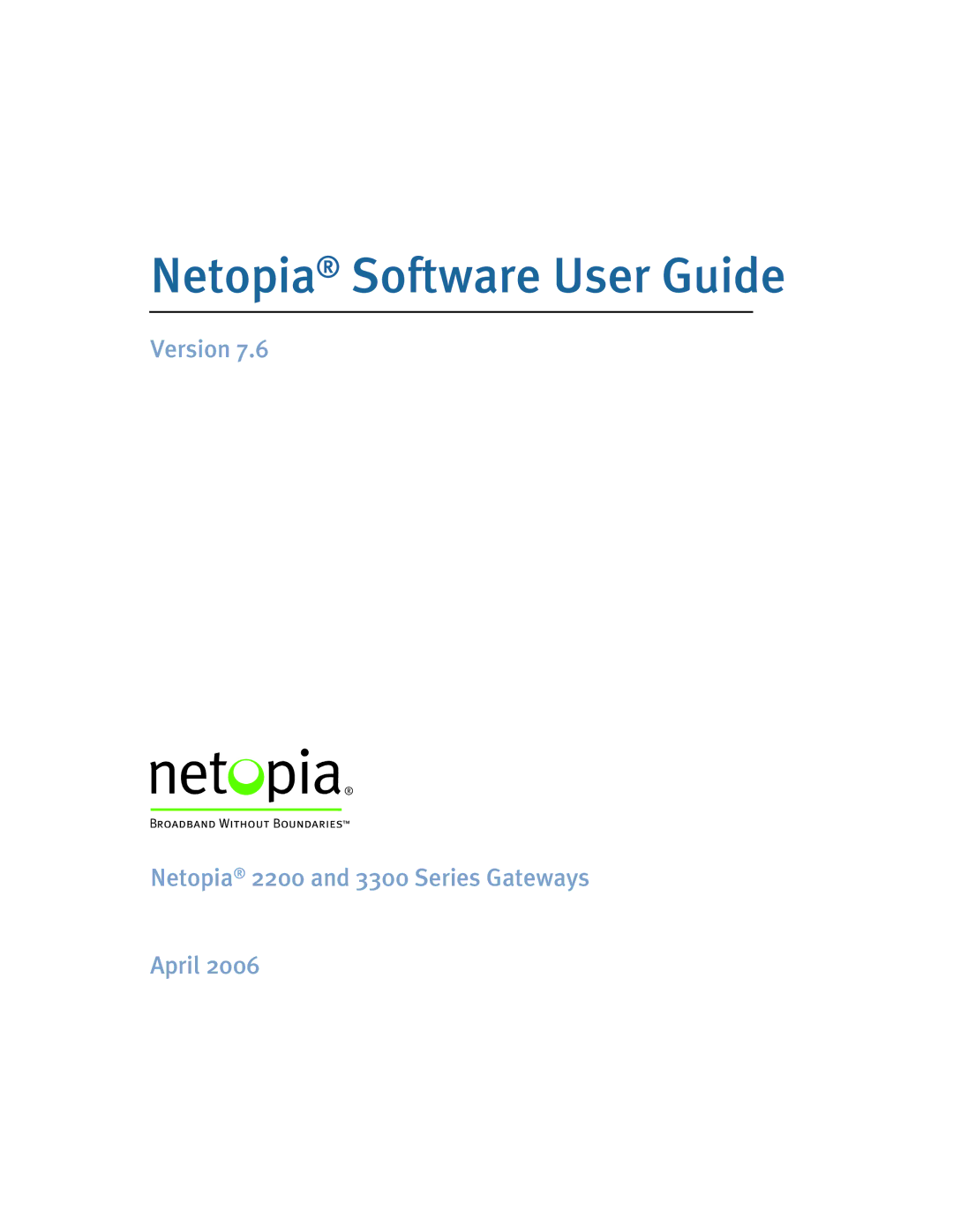 Netopia 2200 manual Netopia Software User Guide 