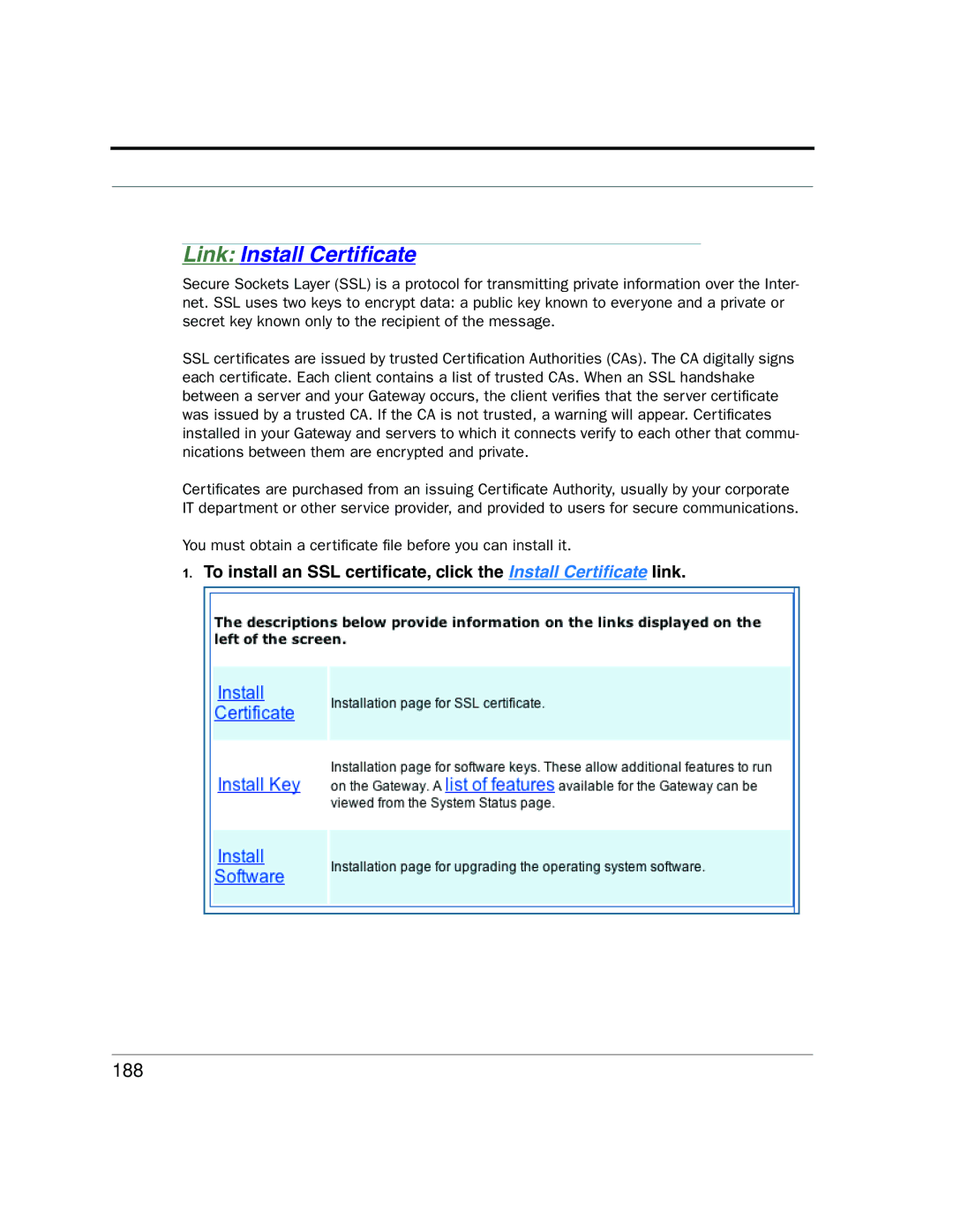 Netopia 2200 manual Link Install Certiﬁcate, 188 