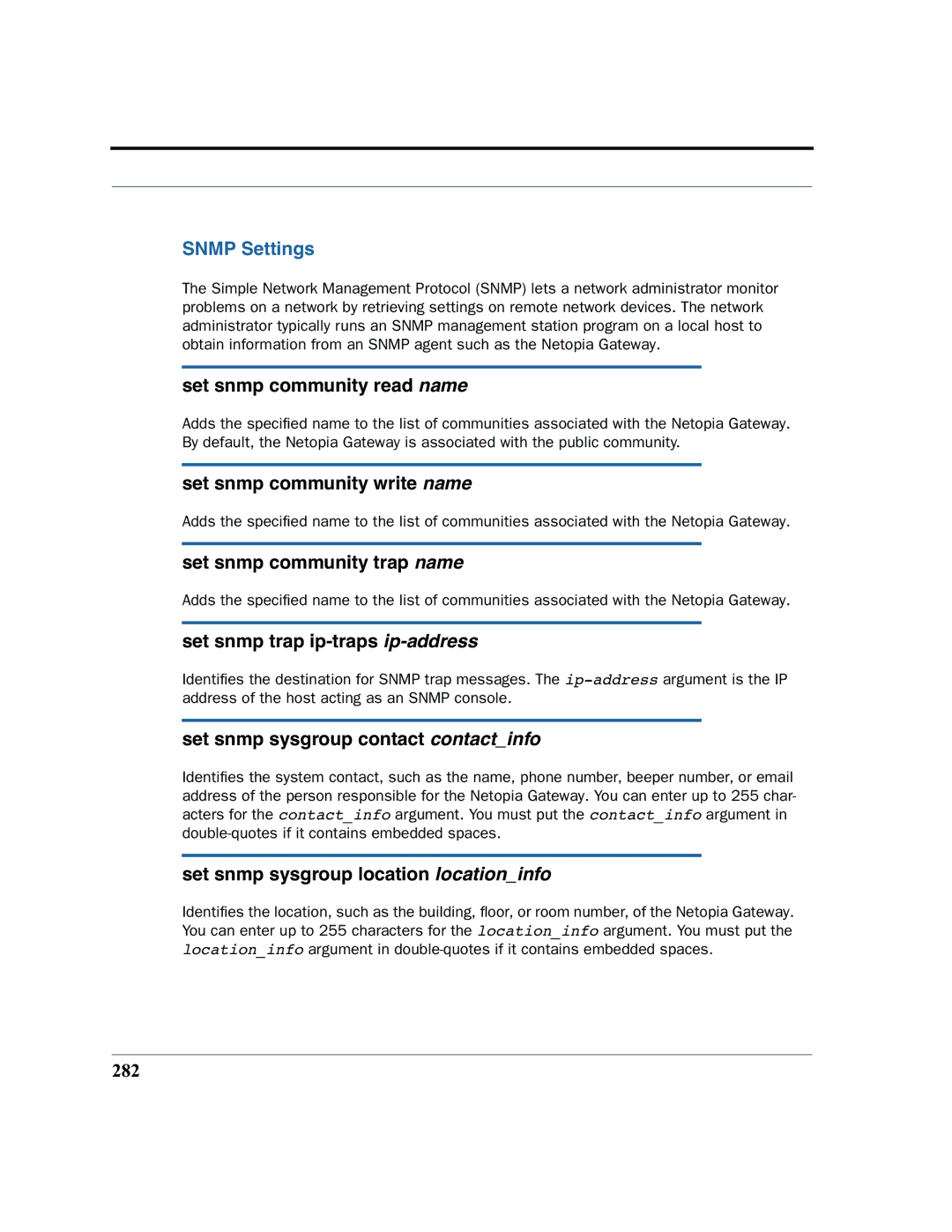 Netopia 2200 manual Snmp Settings 