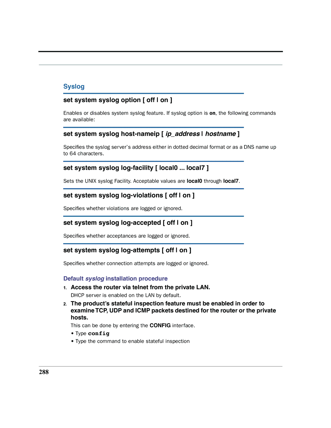 Netopia 2200 manual Syslog 