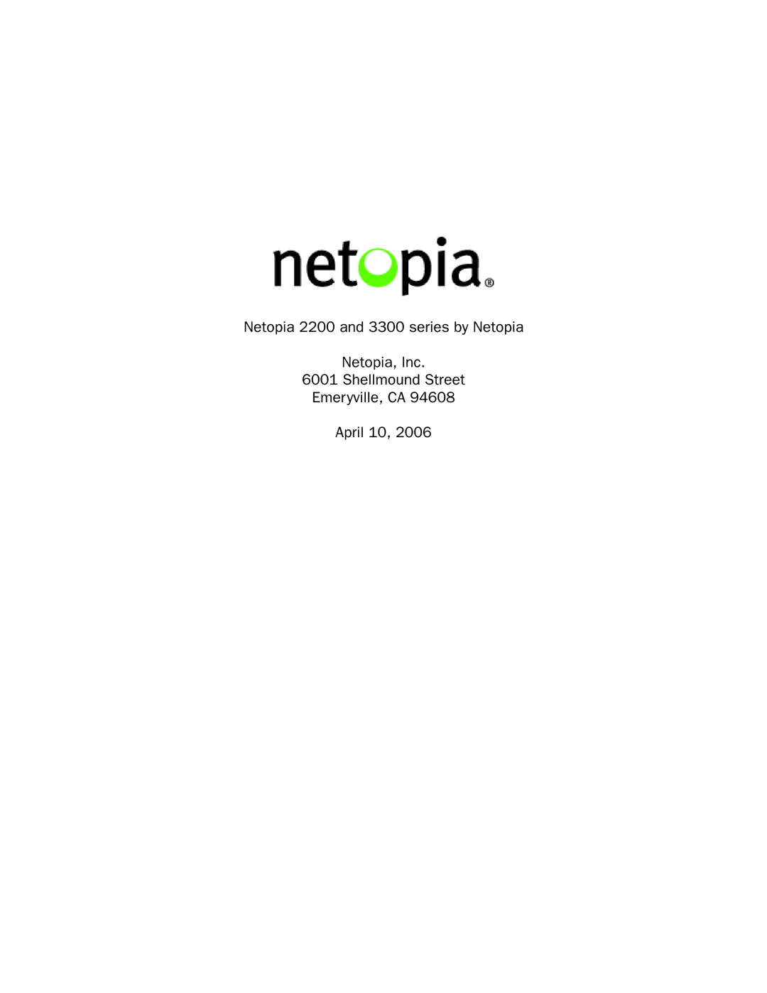 Netopia 2200 manual 