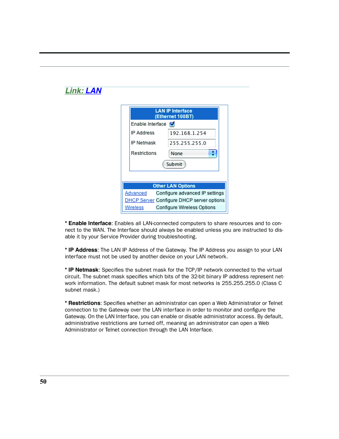 Netopia 2200 manual Link LAN 