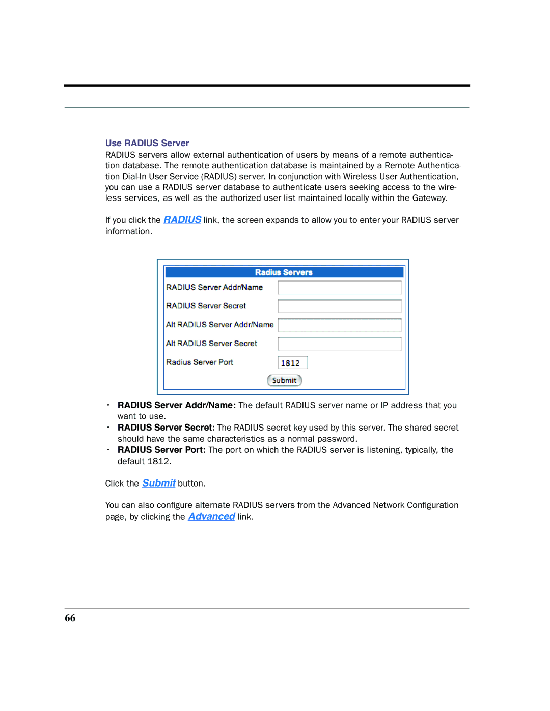 Netopia 2200 manual Use Radius Server 