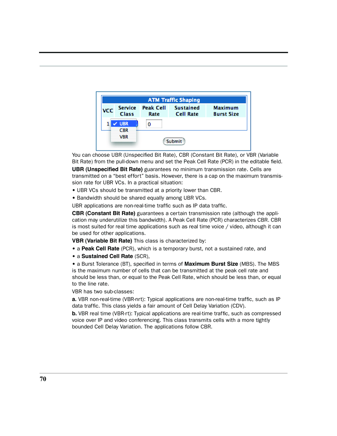 Netopia 2200 manual Sustained Cell Rate SCR 