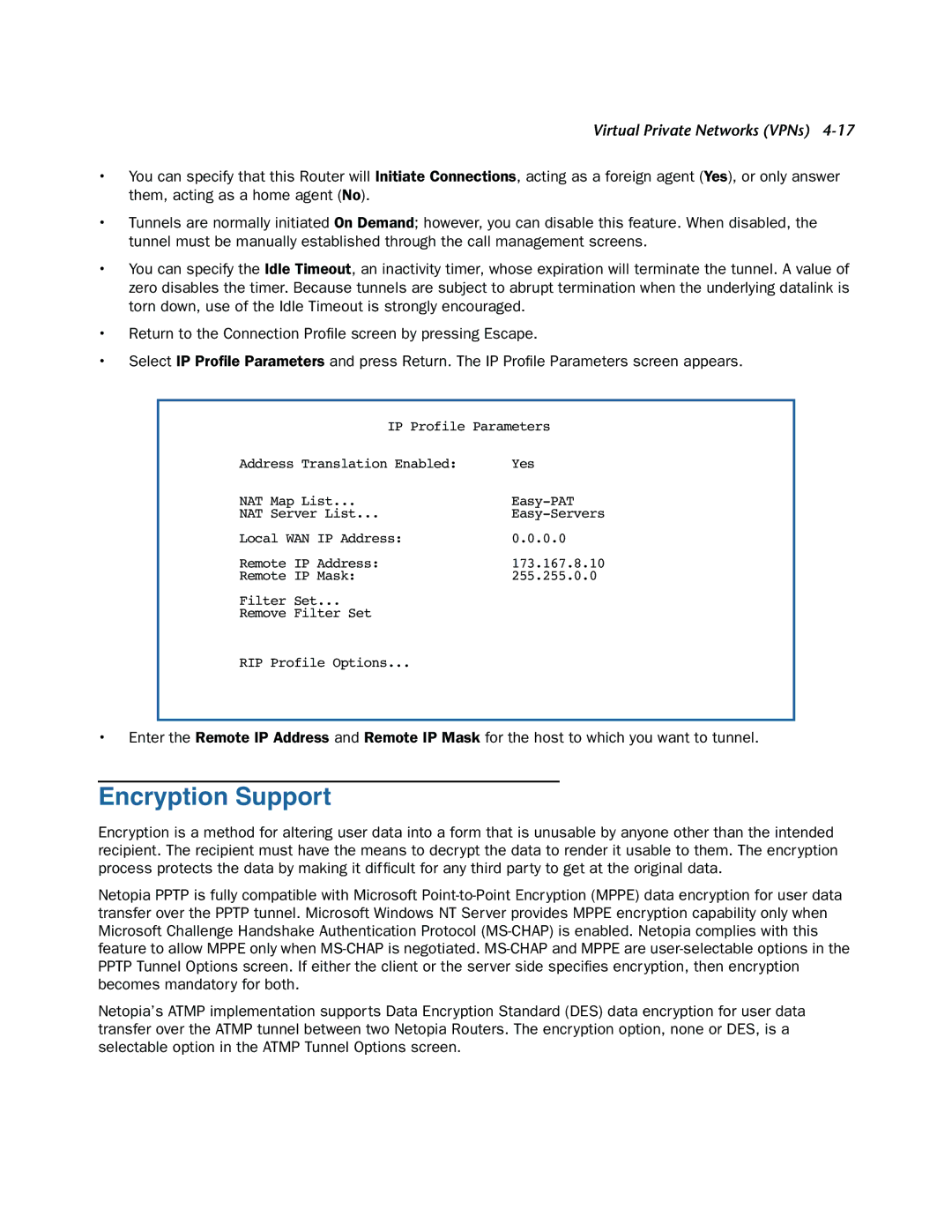 Netopia 3300-ENT manual Encryption Support 