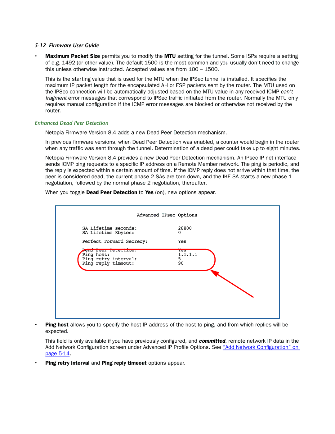 Netopia 3300-ENT manual Enhanced Dead Peer Detection 