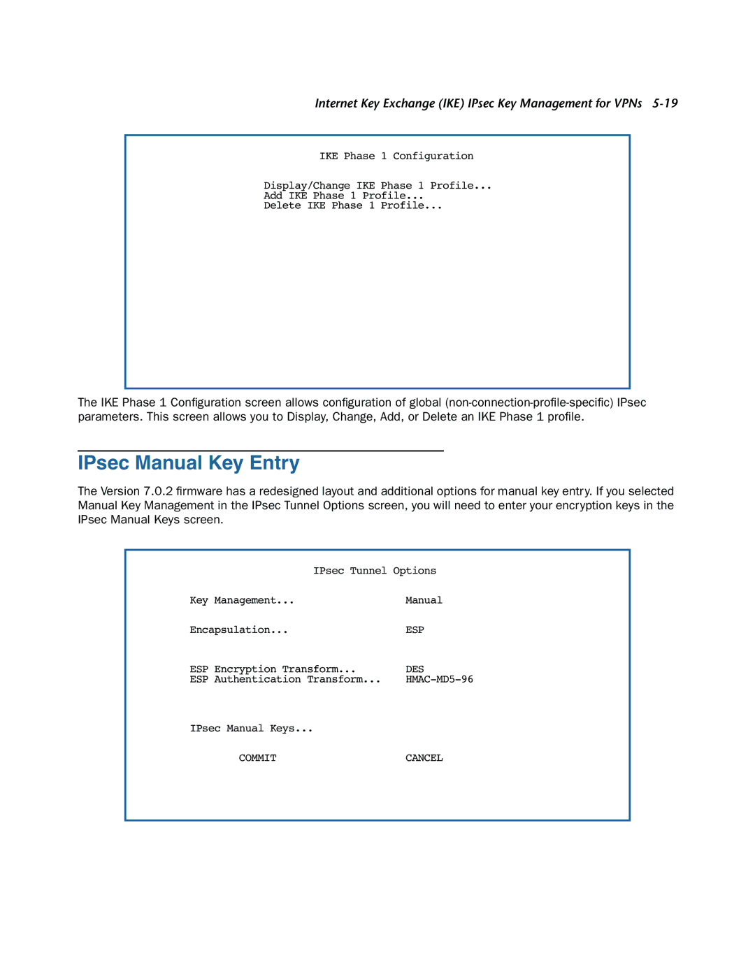 Netopia 3300-ENT manual IPsec Manual Key Entry 