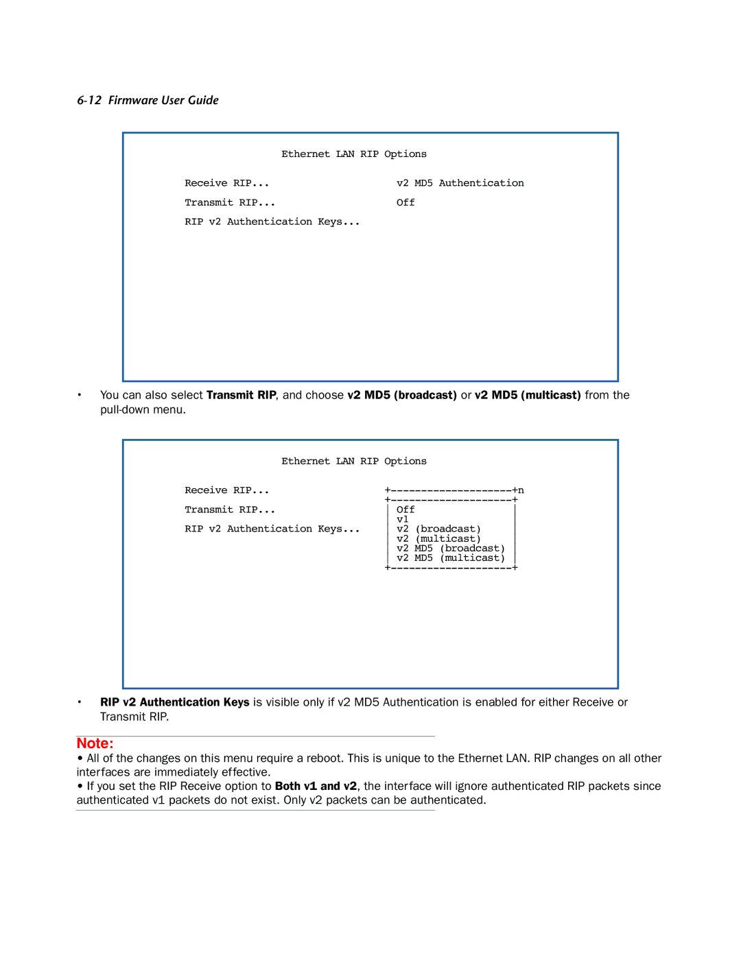 Netopia 3300-ENT manual Ethernet LAN RIP Options 