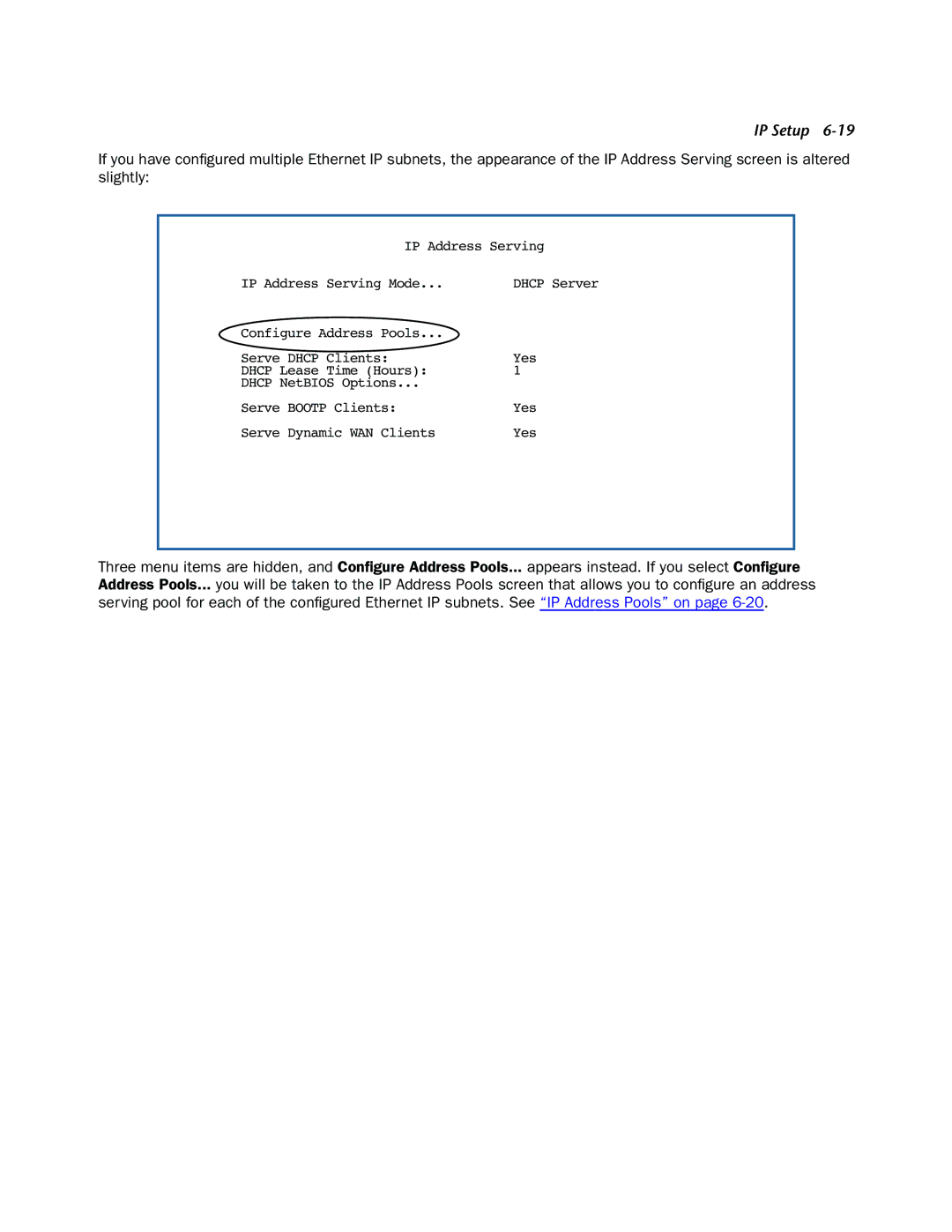 Netopia 3300-ENT manual IP Address Serving IP Address Serving Mode 