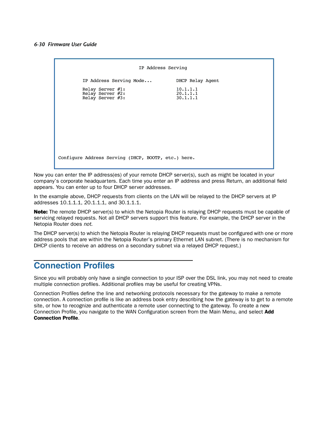 Netopia 3300-ENT manual Connection Proﬁles 