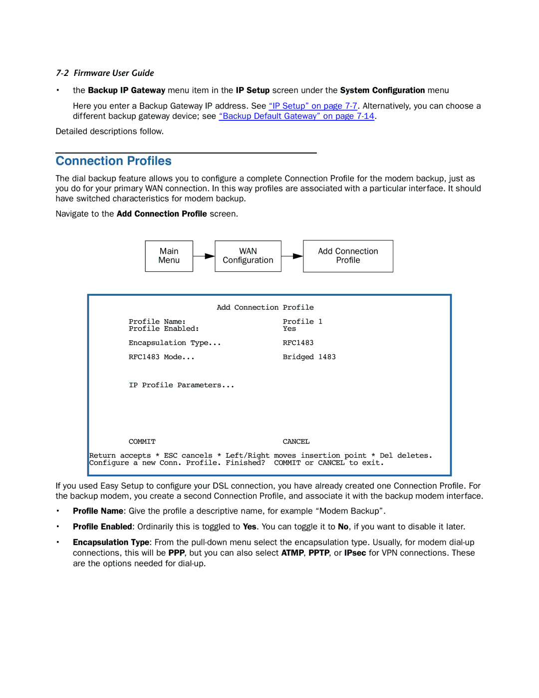 Netopia 3300-ENT manual Connection Proﬁles 