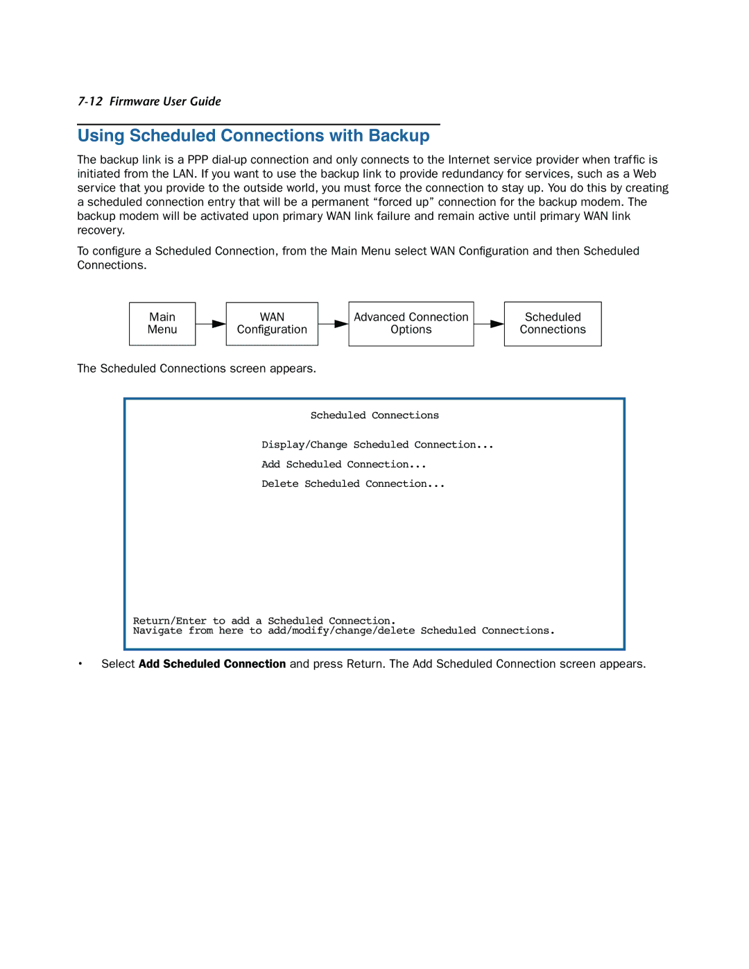 Netopia 3300-ENT manual Using Scheduled Connections with Backup 