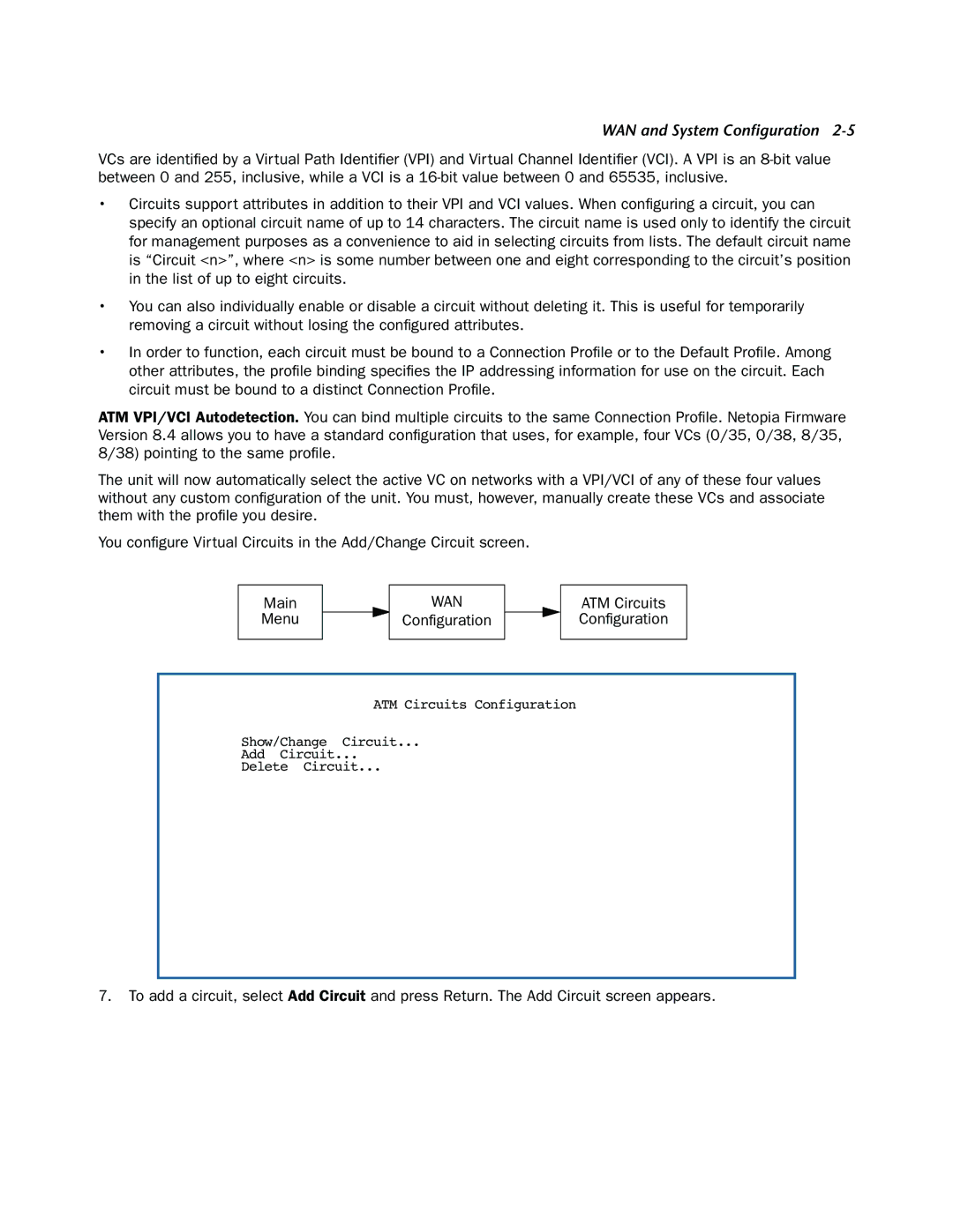 Netopia 3300-ENT manual Configuration ATM Circuits Configuration 