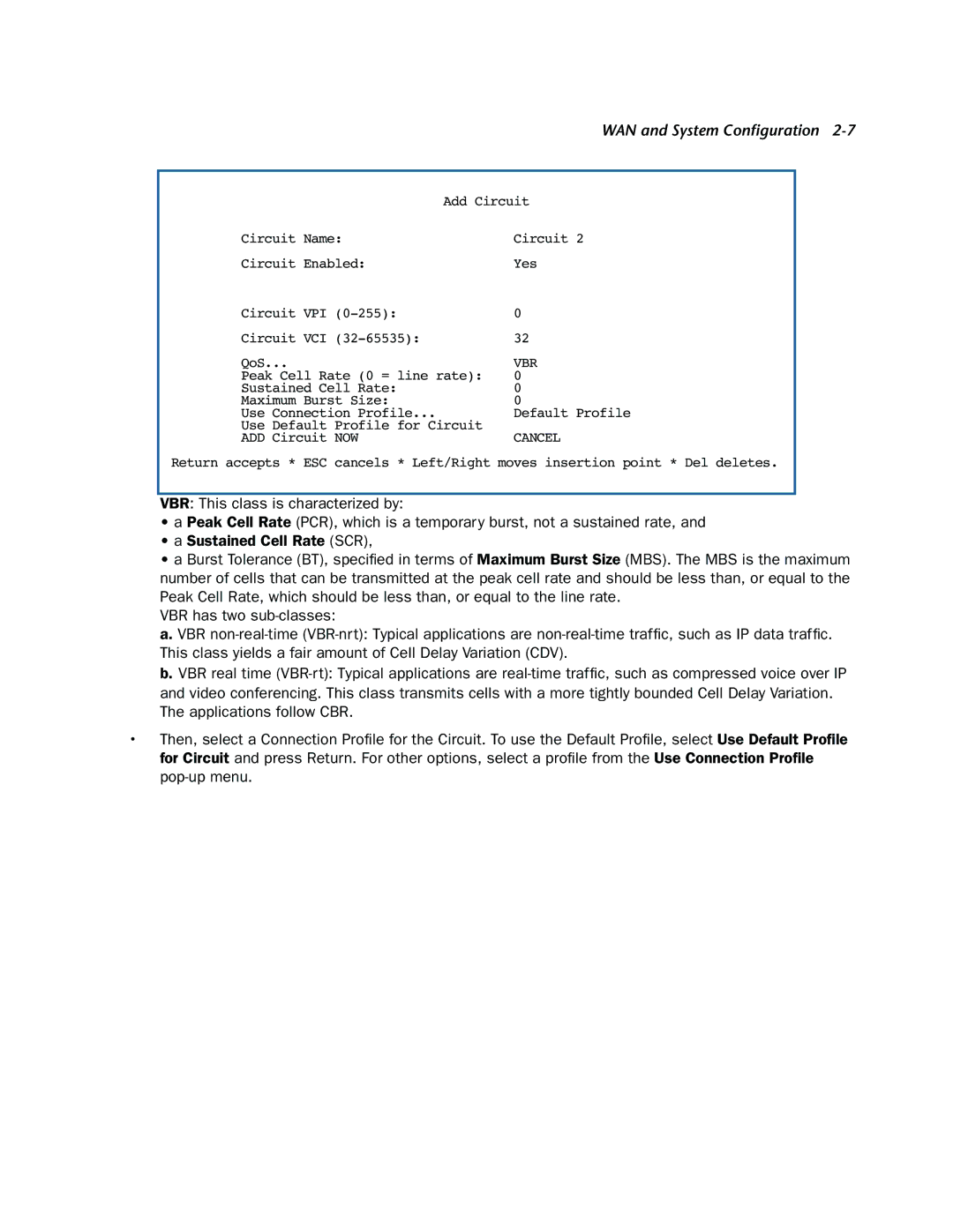 Netopia 3300-ENT manual Circuit Name Circuit Enabled Yes Circuit VPI Circuit VCI QoS 