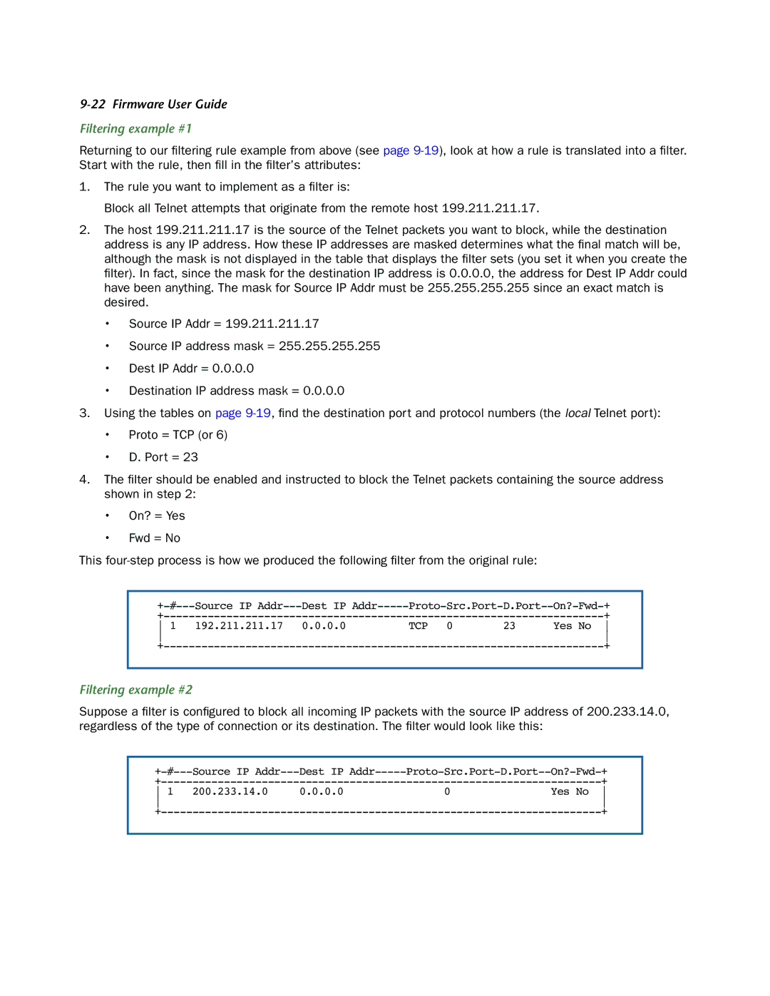 Netopia 3300-ENT manual Filtering example #1, Filtering example #2 