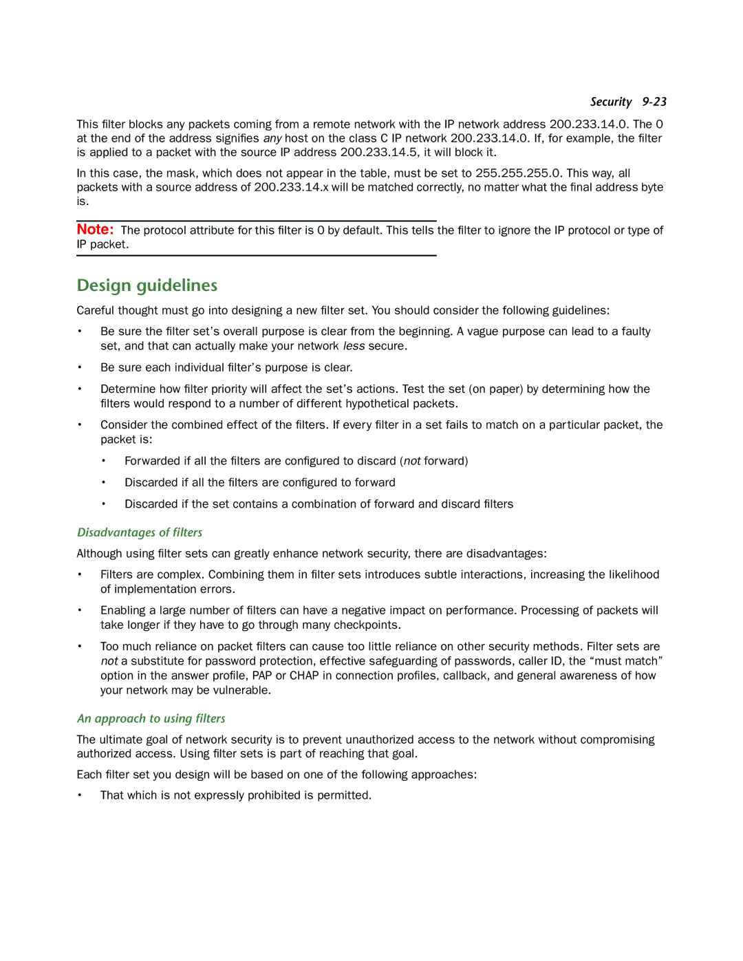 Netopia 3300-ENT manual Design guidelines, Disadvantages of ﬁlters, An approach to using ﬁlters 