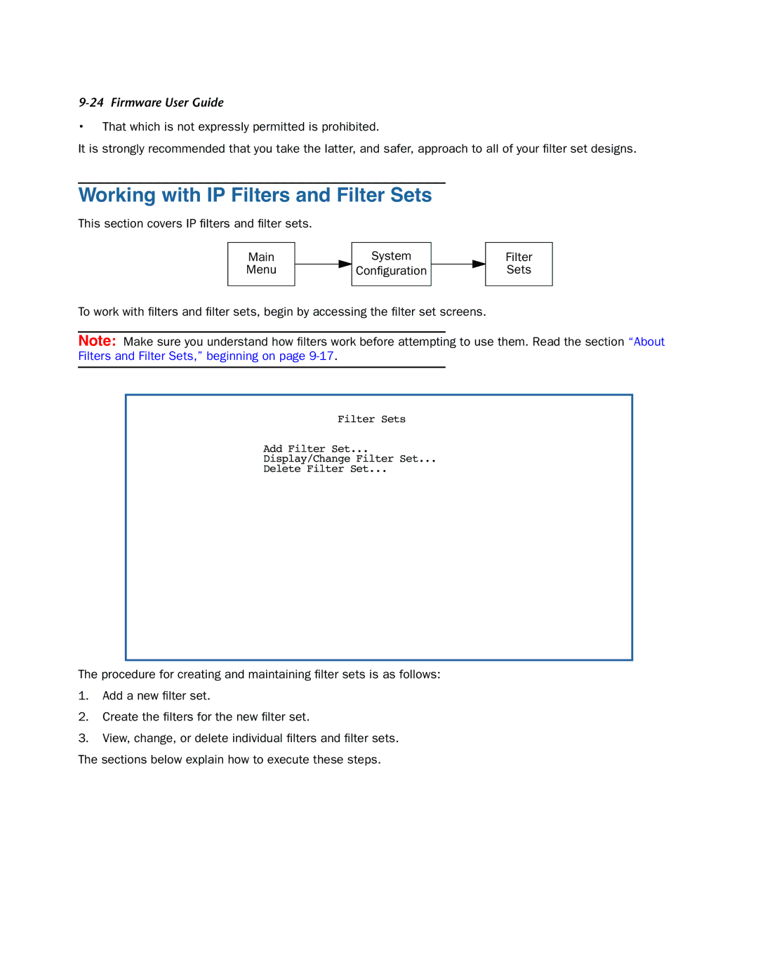 Netopia 3300-ENT manual Working with IP Filters and Filter Sets 