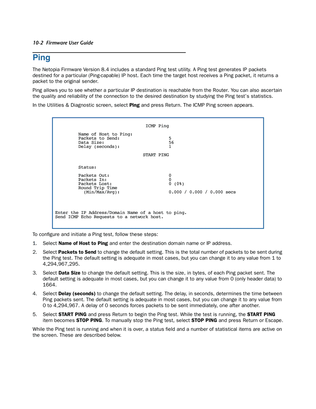 Netopia 3300-ENT manual Ping 