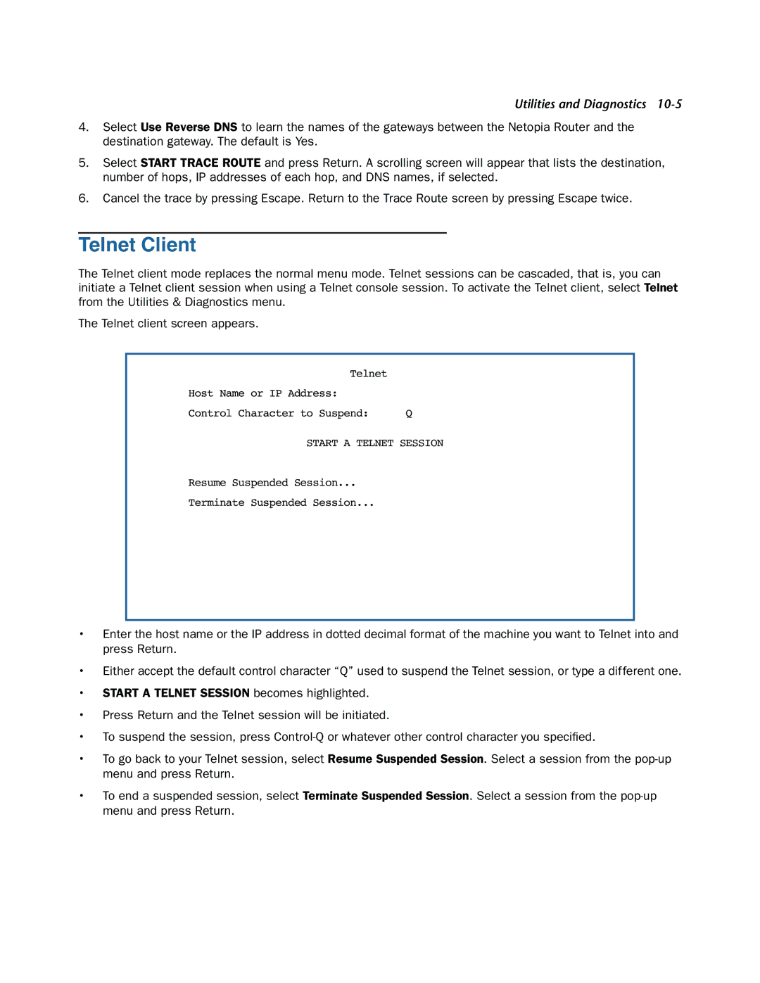 Netopia 3300-ENT manual Telnet Client 