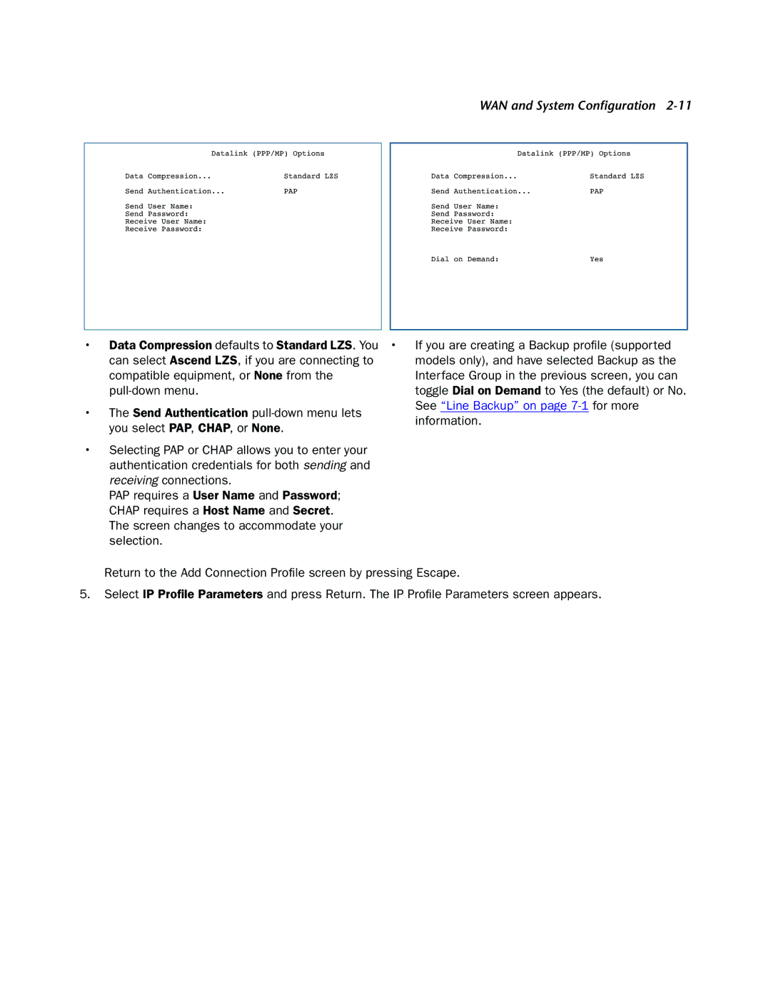 Netopia 3300-ENT manual Information, You select PAP, CHAP, or None 