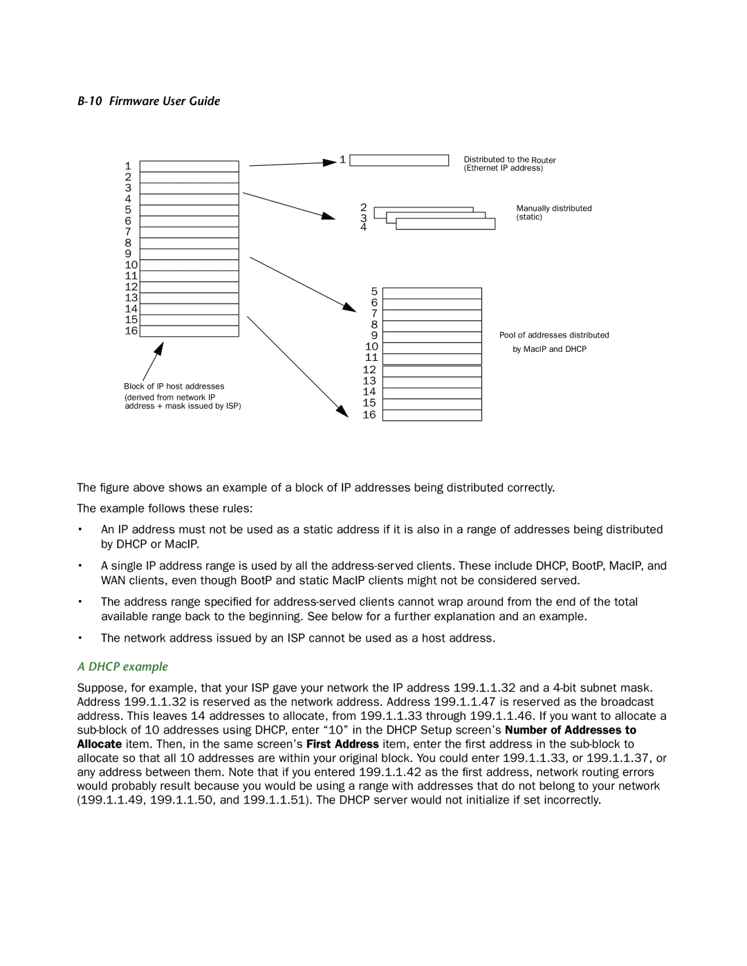 Netopia 3300-ENT manual Dhcp example 