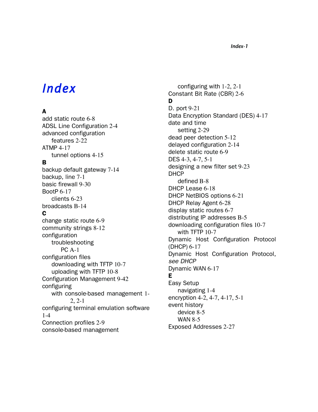 Netopia 3300-ENT manual Index 