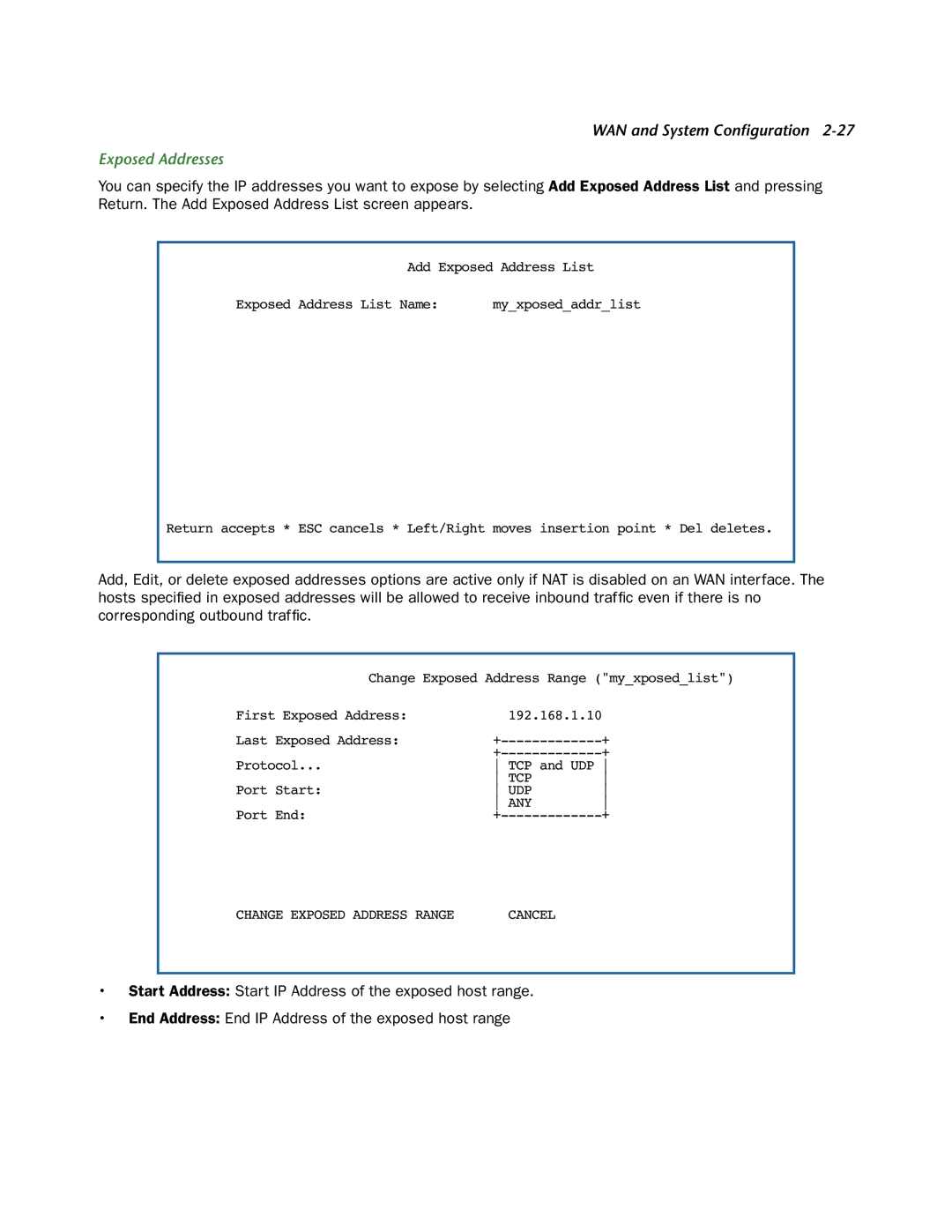 Netopia 3300-ENT manual Exposed Addresses 