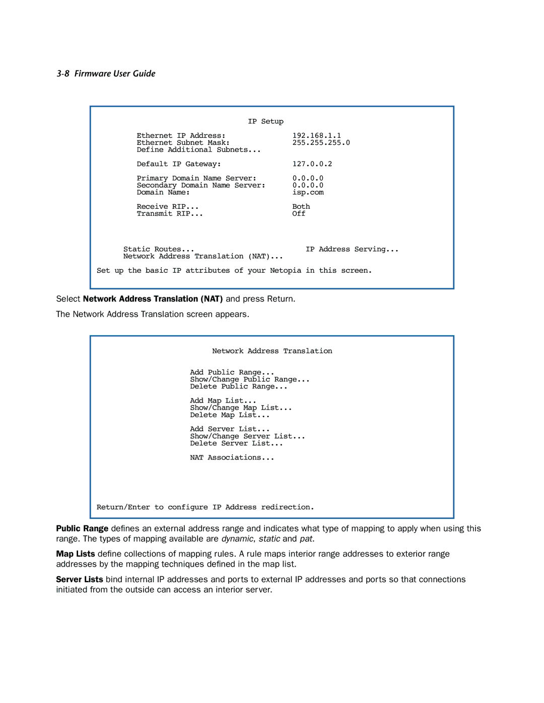 Netopia 3300-ENT manual IP Address Serving 