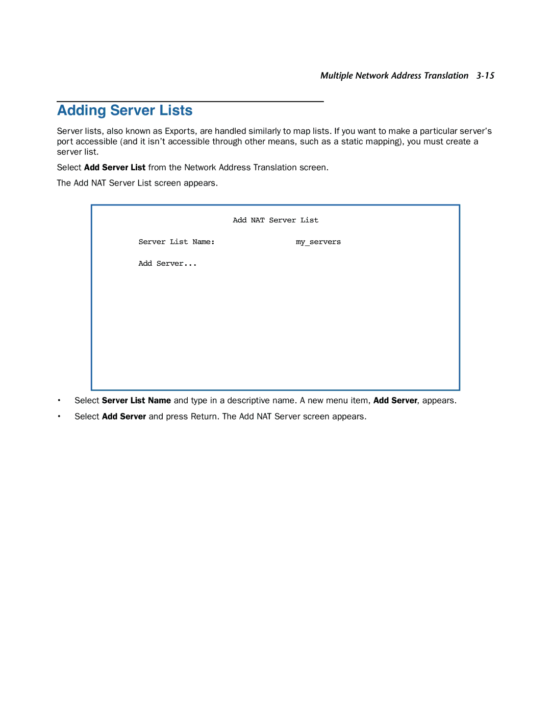 Netopia 3300-ENT manual Adding Server Lists 