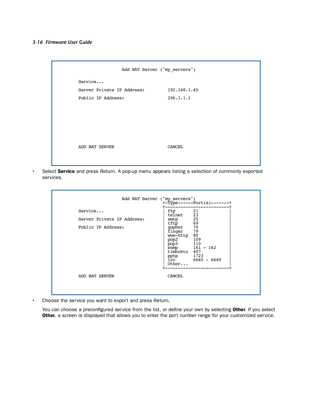 Netopia 3300-ENT manual ADD NAT Server 