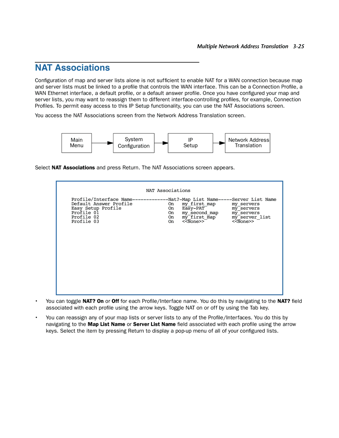 Netopia 3300-ENT manual NAT Associations 