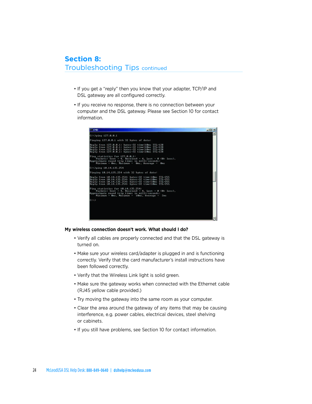 Netopia 3347NWG-VGx quick start My wireless connection doesn’t work. What should I do? 