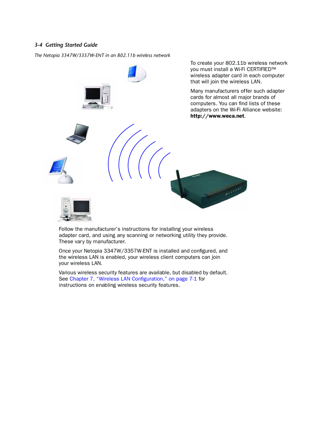 Netopia manual Netopia 3347W/3357W-ENT in an 802.11b wireless network 