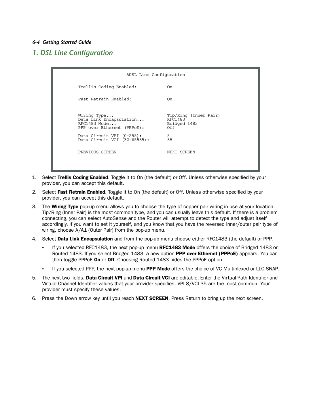 Netopia 3357W-ENT, 3347W manual DSL Line Conﬁguration 