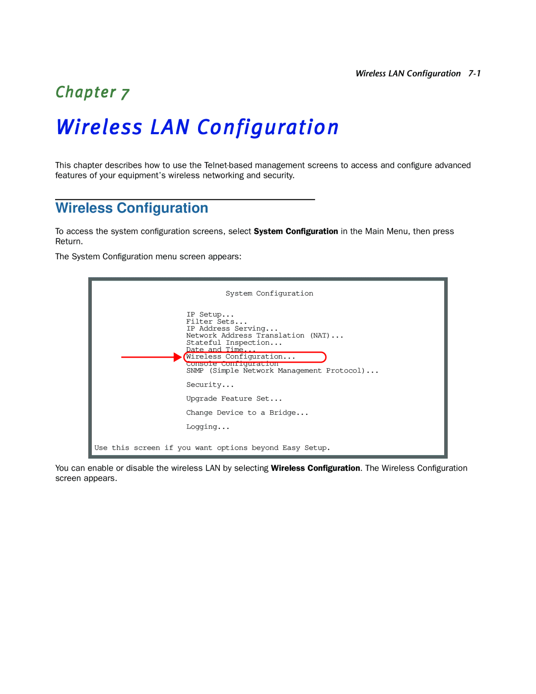 Netopia 3347W, 3357W-ENT manual Wireless LAN Configuration, Wireless Conﬁguration 