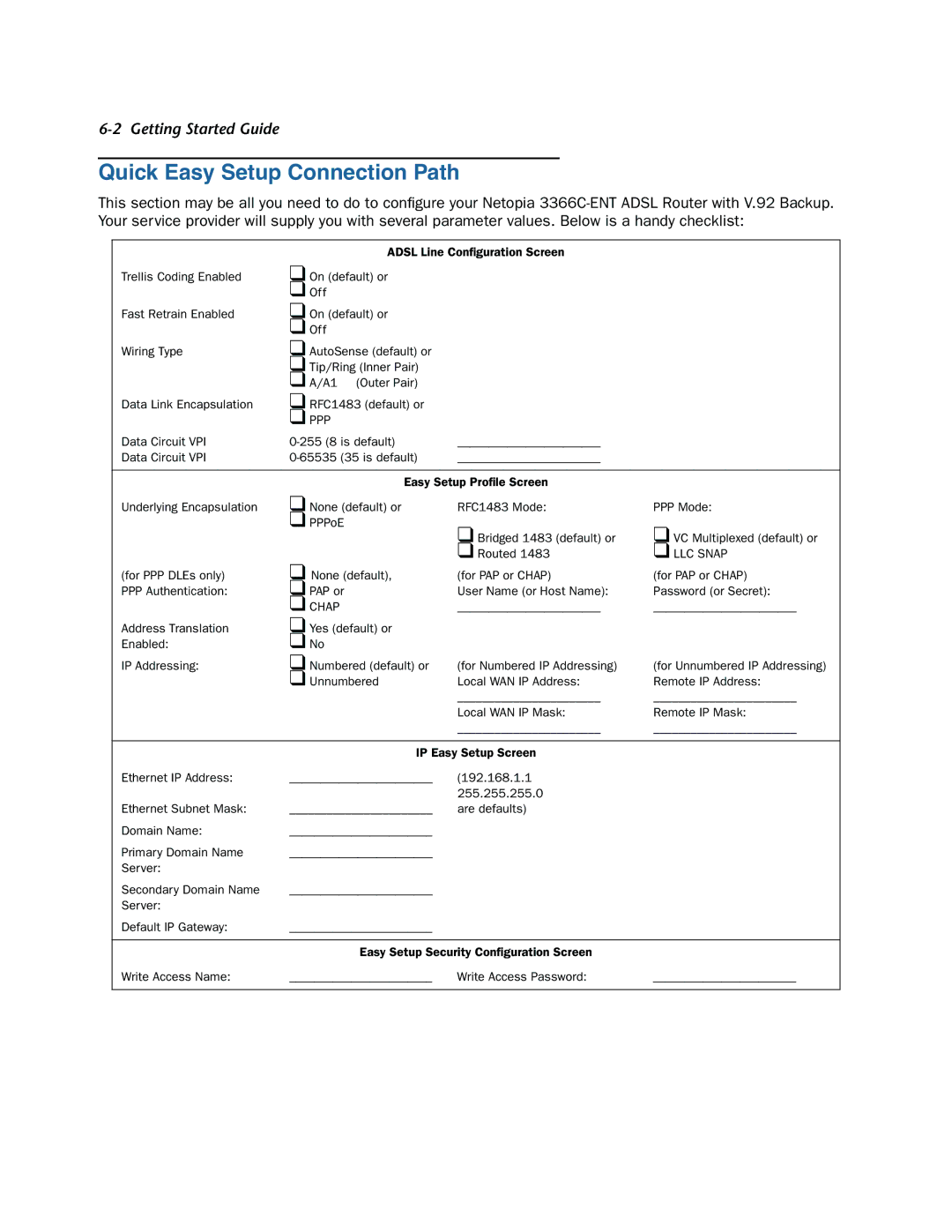 Netopia 3366C-ENT manual Quick Easy Setup Connection Path, LLC Snap 