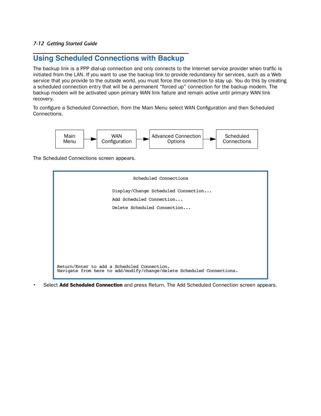 Netopia 3366C-ENT manual Using Scheduled Connections with Backup 