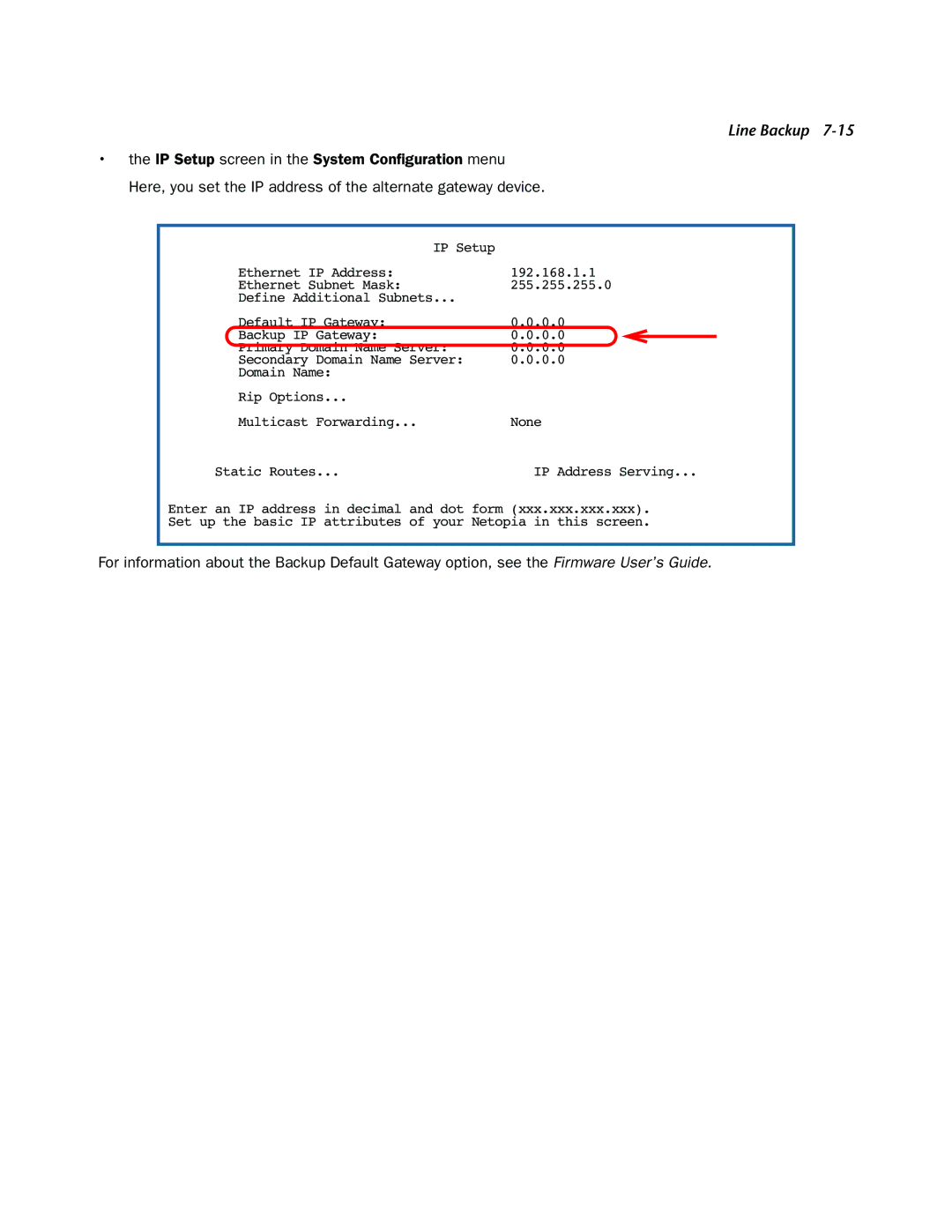 Netopia 3366C-ENT manual Line Backup 