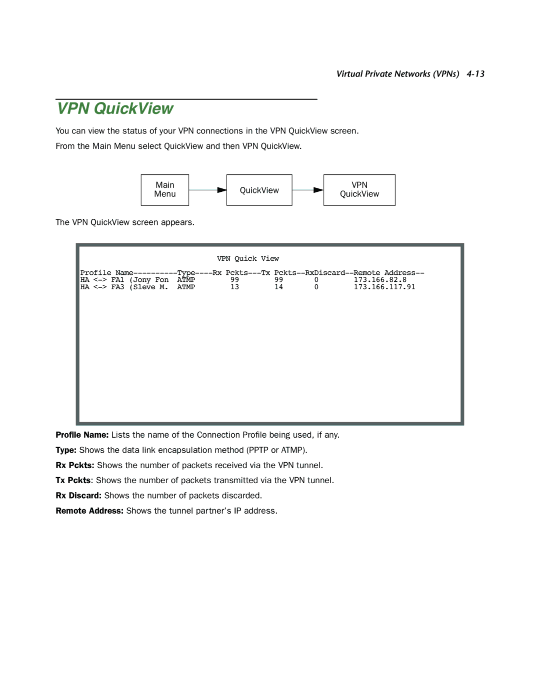 Netopia 4000-Series manual VPN QuickView 