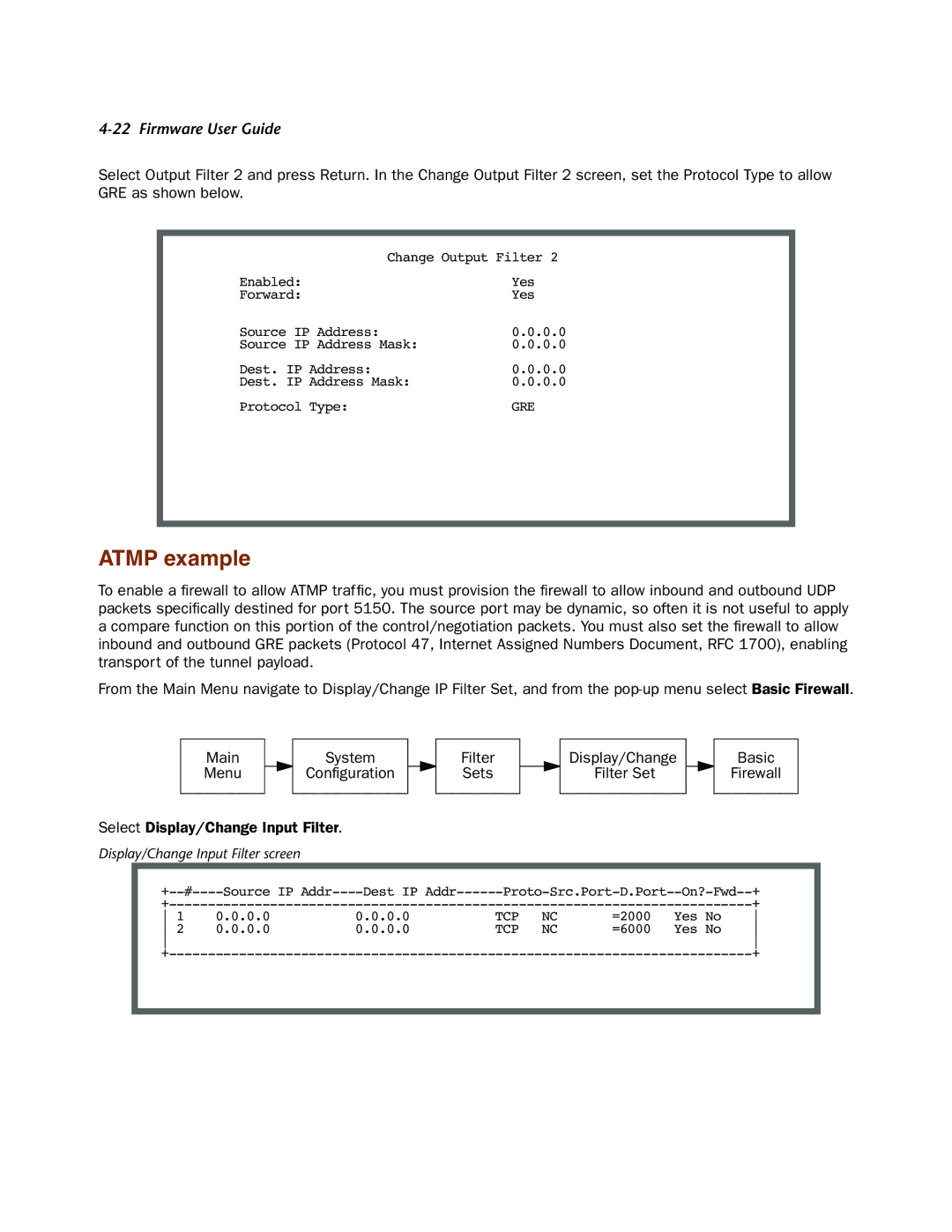 Netopia 4000-Series manual Atmp example 