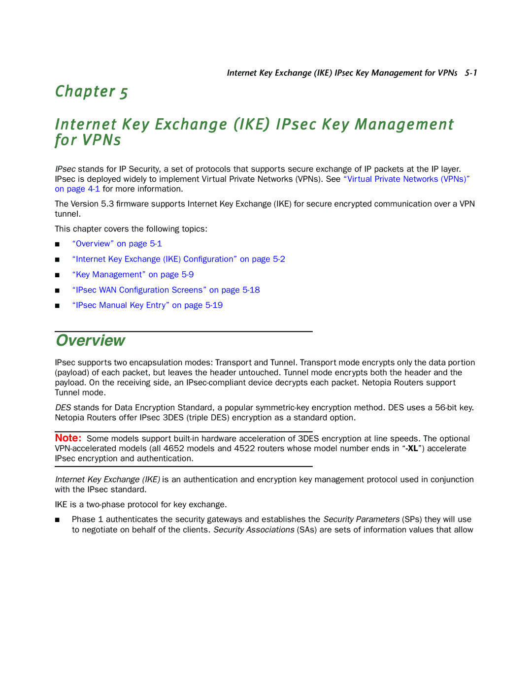 Netopia 4000-Series manual Internet Key Exchange IKE IPsec Key Management for VPNs 