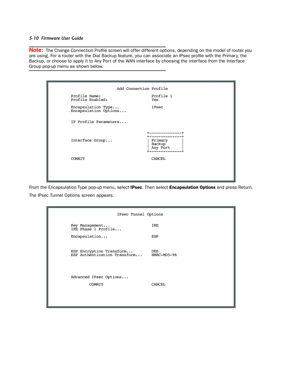 Netopia 4000-Series manual Commitcancel 