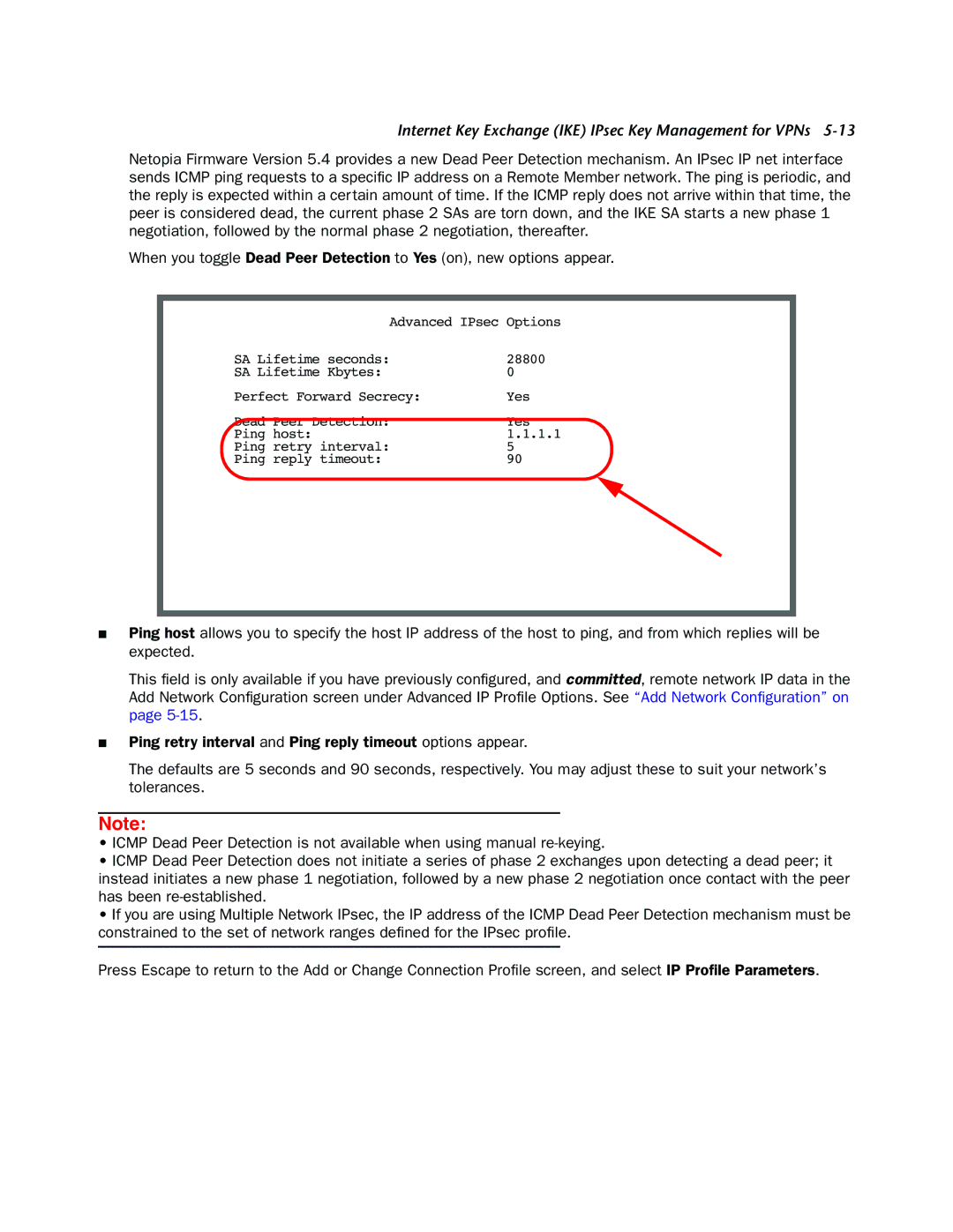 Netopia 4000-Series manual Ping retry interval Ping reply timeout 