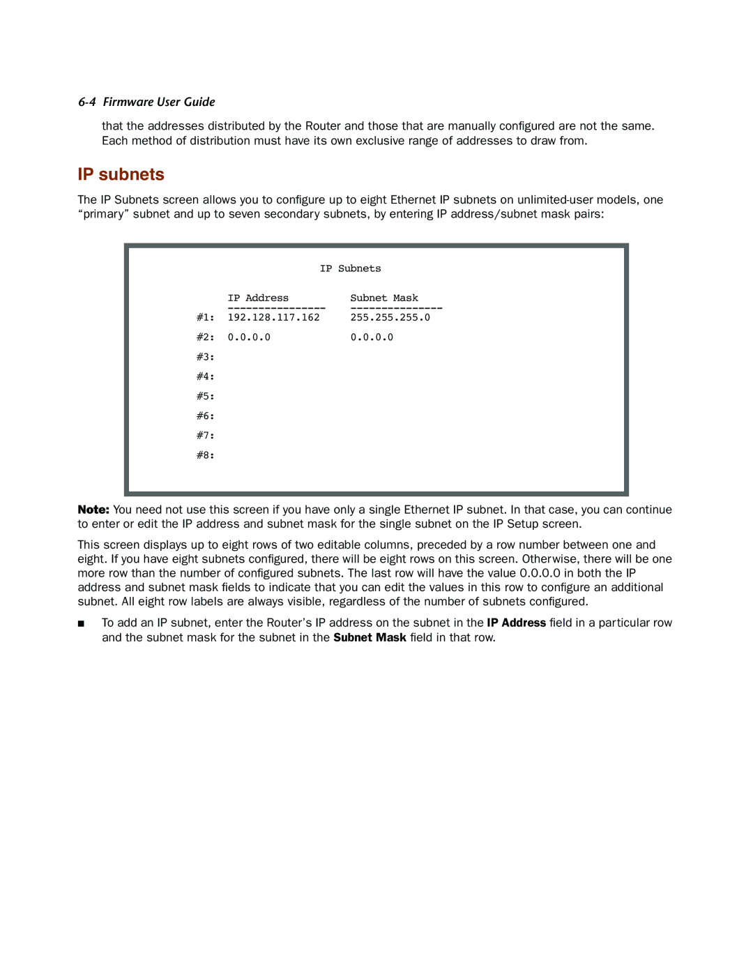 Netopia 4000-Series manual IP subnets 