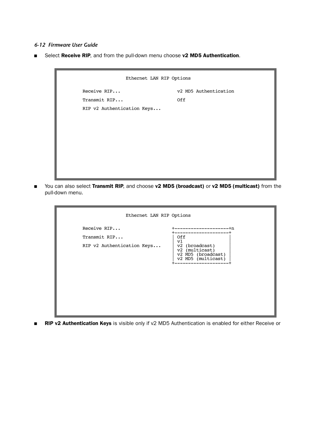 Netopia 4000-Series manual Ethernet LAN RIP Options 